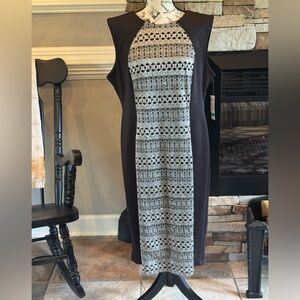 Black and Gold Sleeveless Dress